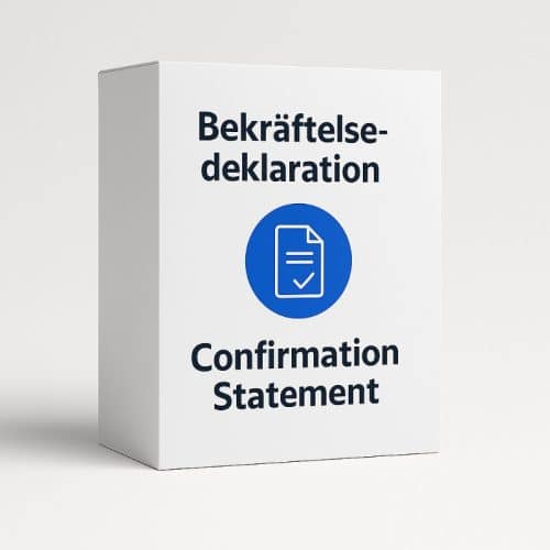 Bekräftelsedeklaration = Confirmation Statement Bekräftelsedeklaration = Confirmation Statement