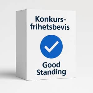 Konkursfrihetsbevis = Good Standing